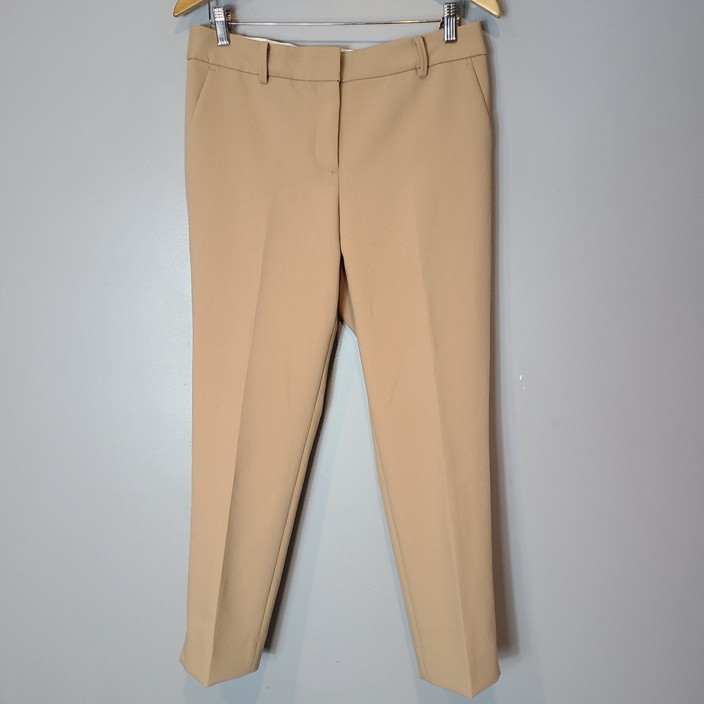 Talbots Pants Women's 8P Beige Hampshire Straight Ankle Stretch Work Office